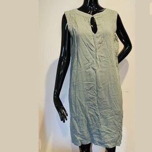 Pomandere Gray Sleeveless Shift Dress w/Pockets